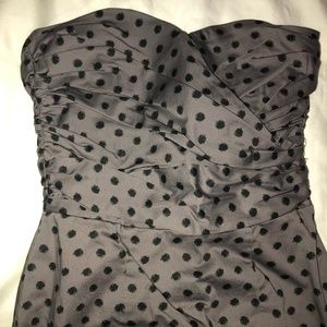H&M Gray and Black Satin Strapless Dress